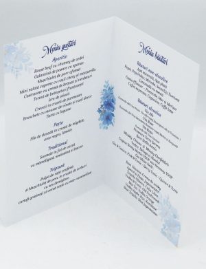 Meniu nuntă și botez cu design floral, model pentru băiețel – MIBC507002