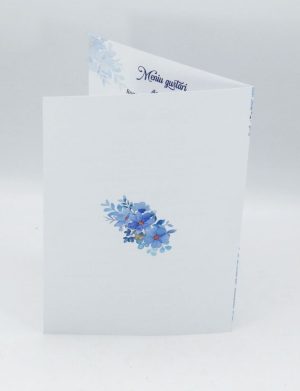 Meniu nuntă și botez cu design floral, model pentru băiețel – MIBC507002