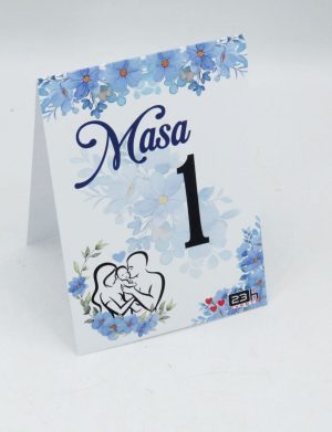 Număr masă nuntă și botez cu design floral, model pentru băiețel – MIBC507003