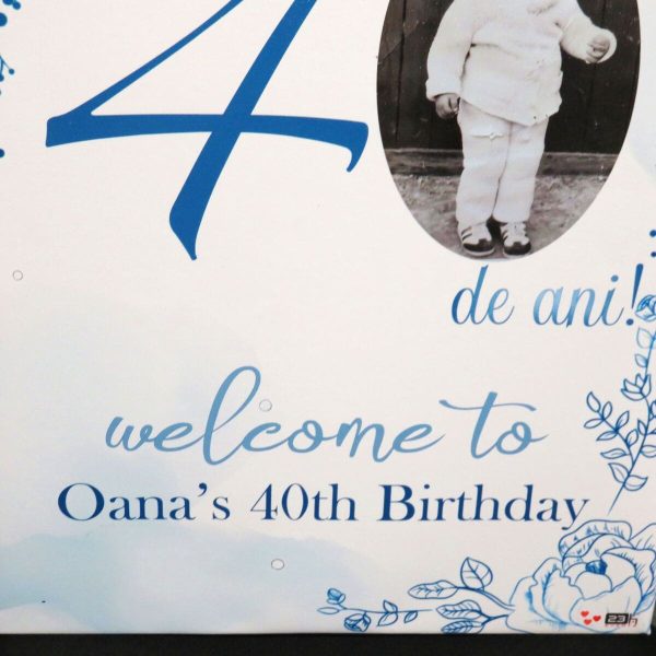 Panou Bun Venit pentru ziua de naștere, personalizat cu fotografie, dim. 40x60 cm - ILIF507020 - imagine 3