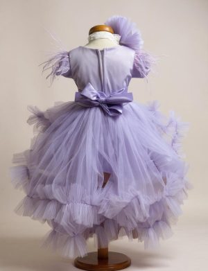 Rochiță botez fetiță cu bentiță – culoare mov lila cu tulle – ILIF507055