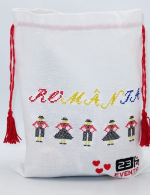 Săculeț brodat cu model tradițional, 24×29 cm – fabricat în România – ILIF507017