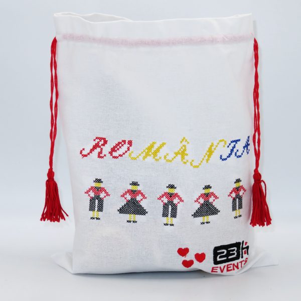 Săculeț brodat cu model tradițional, 24x29 cm - fabricat în România - ILIF507017 - imagine 2