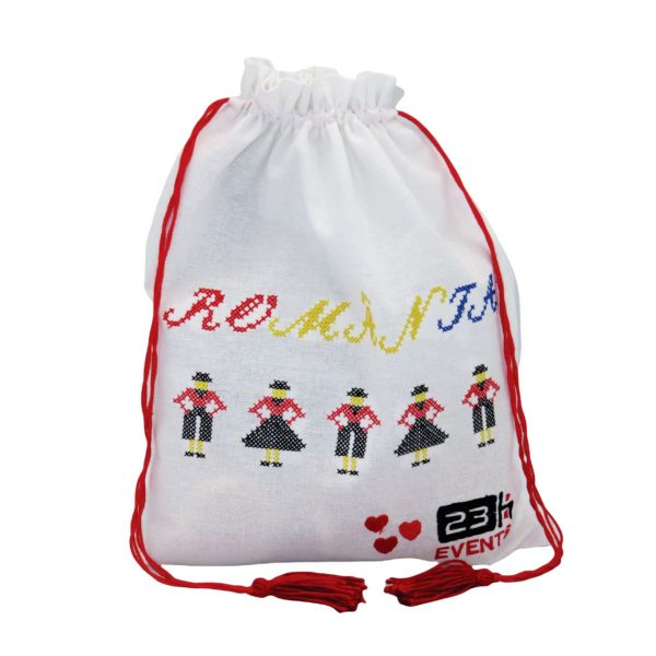 Săculeț brodat cu model tradițional, 24x29 cm - fabricat în România - ILIF507017