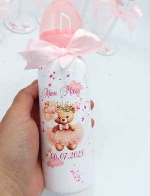 Biberon botez Fetiță, model personalizat, Prințesa Ursuleț  – FEIS507005
