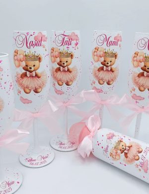 Biberon botez Fetiță, model personalizat, Prințesa Ursuleț  – FEIS507005