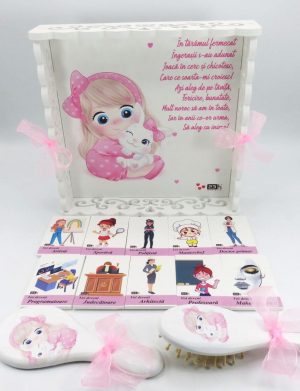 Set Tăviță Moț cu Meserii, Fetița & Iepurașul, model nepersonalizat, 13 piese – ILIF507016