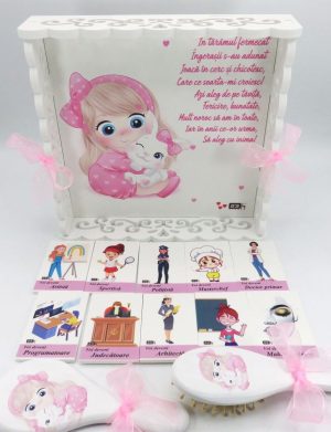 Set Tăviță Moț cu Meserii, Fetița & Iepurașul, model nepersonalizat, 13 piese – ILIF507016