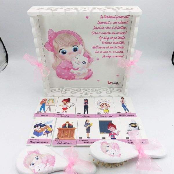 Set Tăviță Moț cu Meserii, Fetița & Iepurașul, model nepersonalizat, 13 piese - ILIF507016 - imagine 3