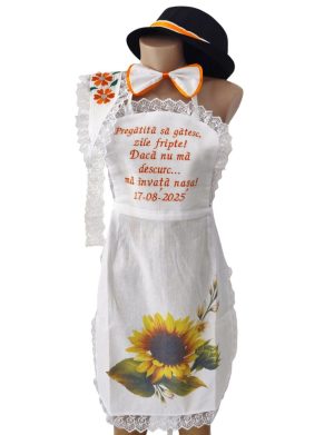 Set dezgătit mireasă-mire, model Floarea-soarelui m1 cu 4 piese Personalizat - Zile Fripte - ODIS507004