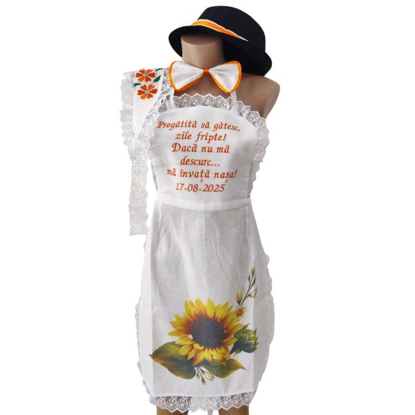 Set dezgătit mireasă-mire, model Floarea-soarelui m1 cu 4 piese Personalizat - Zile Fripte - ODIS507004