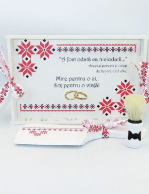 Set gătit mire, Tradițional – Soț pentru o viață, tăviță nepersonalizată 3 piese – ILIF507012