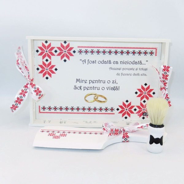 Set gătit mire, Tradițional - Soț pentru o viață, tăviță nepersonalizată 3 piese – ILIF507012 - imagine 7