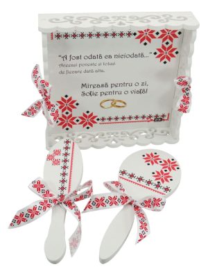 Set gătit mireasa, Tradițional - Soție pentru o viață, tăviță dantelată nepersonalizată, 3 piese - ILIF507013