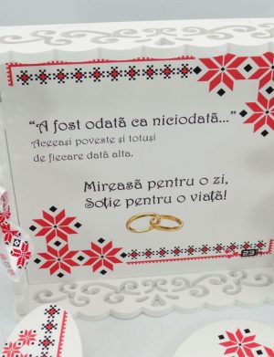 Set gătit mireasa, Tradițional – Soție pentru o viață, tăviță dantelată nepersonalizată, 3 piese – ILIF507013
