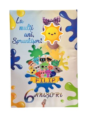 Tablou canvas personalizat cu fotografia copilului, Sprunki, dim. 90x60cm - ILIF507049