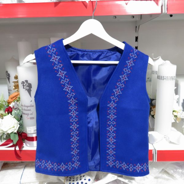 Vestă fetiță, brodată cu motive populare, croită în România - LLDJ507005 - imagine 2