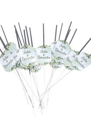 Artificii / sparklers 25cm cu eticheta personalizata nunta, miri, verde – MIBC507005