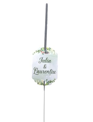 Artificii / sparklers 25cm cu eticheta personalizata nunta, miri, verde – MIBC507005