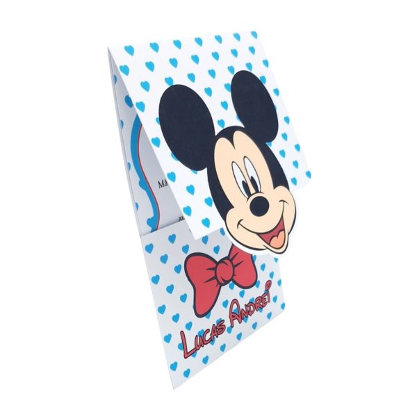 Invitatie botez baietel, cu plic personalizat, model Mickey cu buline inimioare bleo - MIBC507028 - imagine 5