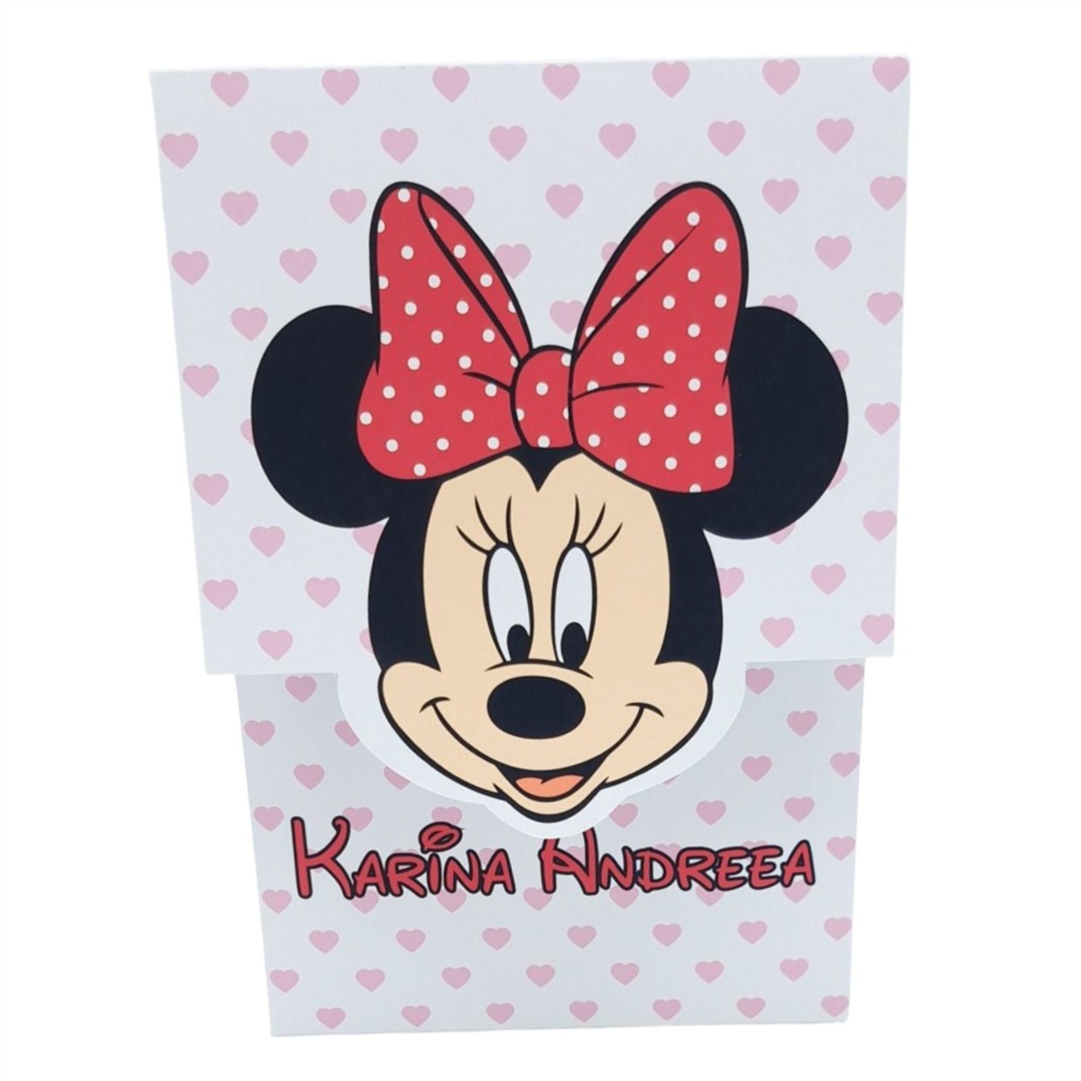 invitatie botez fetita inimioare roz minnie mouse plic personalizat 5