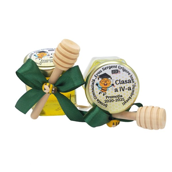 Mărturii dulci cu miere pentru scoala, model Aventură, clasa albinutelor, borcan 50 gr - DSBC507008