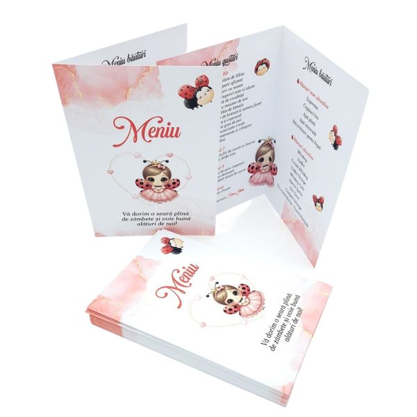 Meniu botez fetita cu gargarita / buburuza - MIBC507014 - imagine 4