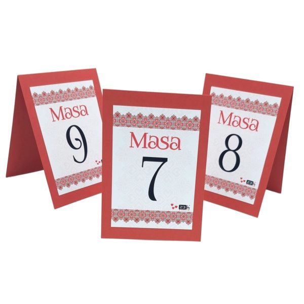 Numar masa, tematica traditional rosu - MIBC507026 - imagine 2