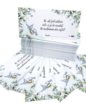 Plic de dar nunta, cu frunze verzi si porumbei cu verighete, nepersonalizat  – MIBC507022
