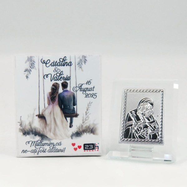 Mărturie nuntă, iconiță în cutie personalizată, Leagănul Iubirii - ILIF508030 - imagine 2