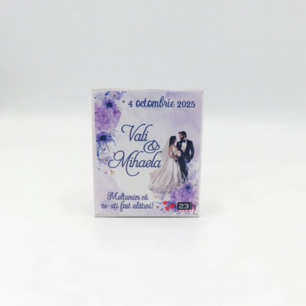 Mărturie nuntă, iconiță în cutie personalizată, Purple - ILIF508011 - imagine 4