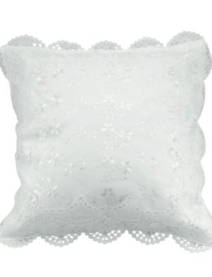 Pernă gătit mireasa, alb dantelat 42×38 cm – ILIF509001