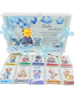 Set Tăviță Moț Băiețel, cu meserii, Personalizat cu fotografie, 13 piese - ILIF508010