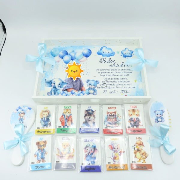 Set Tăviță Moț Băiețel, cu meserii, Personalizat cu fotografie, 13 piese - ILIF508010 - imagine 5