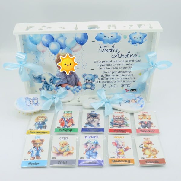 Set Tăviță Moț Băiețel, cu meserii, Personalizat cu fotografie, 13 piese - ILIF508010 - imagine 6