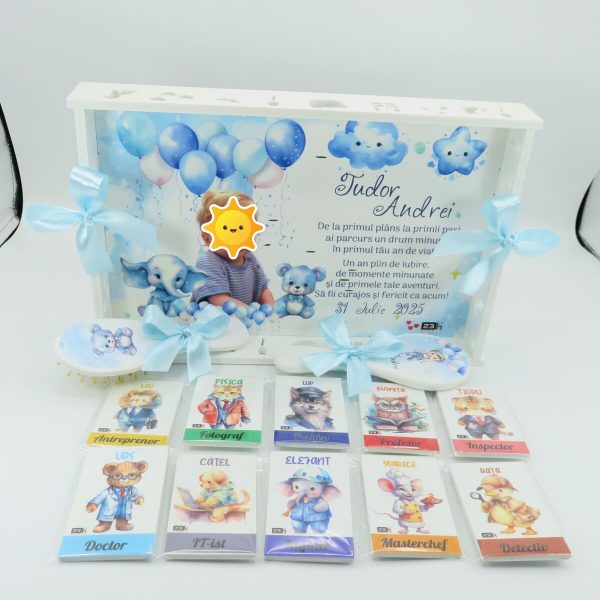 Set Tăviță Moț Băiețel, cu meserii, Personalizat cu fotografie, 13 piese - ILIF508010 - imagine 7