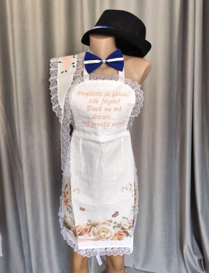 Set dezgătit mireasă-mire, model piersiciu 4 piese Personalizat – Zile Fripte – bentiță – LODIS508002