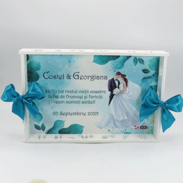 Set gătit mire, Tiffany blue, model personalizat cu 3 piese – ILIF509005 - imagine 5