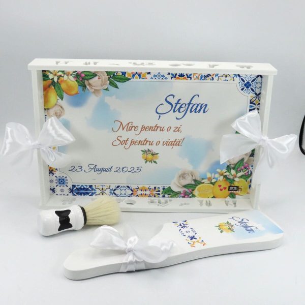 Set gătit mire, stil mediteranean cu lămâi, model personalizat cu 3 piese – ILIF509003 - imagine 6
