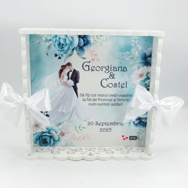 Tăviță gătit mireasa, Tiffany blue, tăviță dantelată personalizată, 3 piese - ILIF509004 - imagine 3