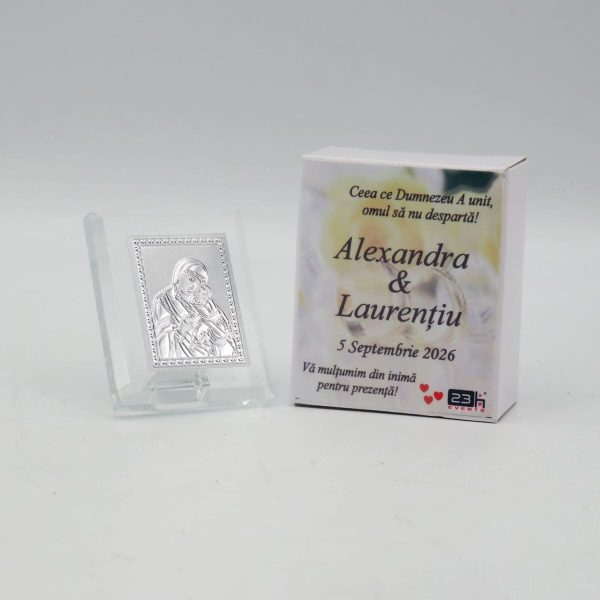 Mărturie nuntă, iconiță în cutie personalizată, Wedding Rings - ILIF509012 - imagine 4
