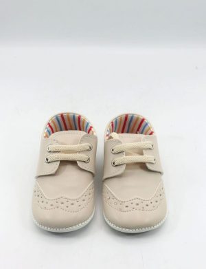 Pantofiori bebe, culoare crem cu șiret – ILIF509007