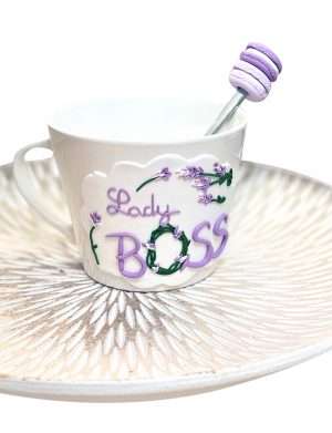Cana fimo LadyBoss, decorata manual, AHGL13451