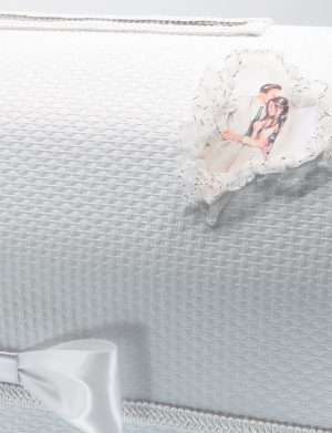 Cutie Dar Nunta cu fundite 40x27x35 cm, carton decorat cu model texturat din plastic – ILIF1817