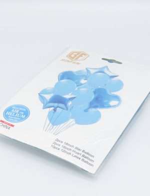 Baloane din folie si latex, 14buc/set, Bleu – ILIF1913