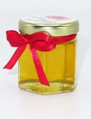 Marturii dulci cu miere, model handmade Iubire – rosu, borcan 50 gr – DSBC1657