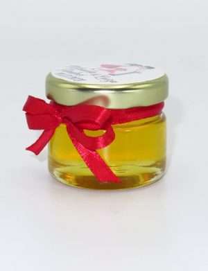 Marturii dulci cu miere, model handmade Iubire – rosu, borcan 30 gr – DSBC1668
