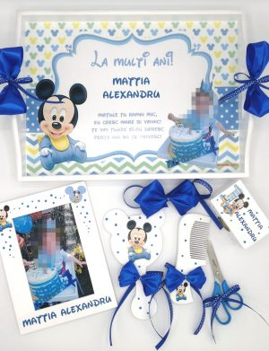 Set Mot Baby Mikey, 7 piese, personalizat cu nume si data, DSPH168
