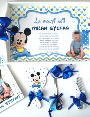 Set Mot Baby Mikey, 7 piese, personalizat cu nume si data, DSPH168