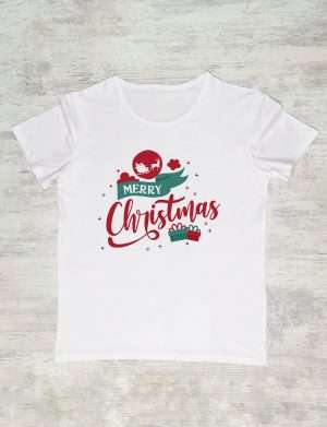 Tricou Merry Christmas trasura mosului, personalizat prin DTG – ACD1104